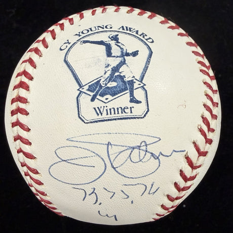 Jim Palmer 73, 75, 76 CY Signed Cy Young Logo Baseball MLB Holo
