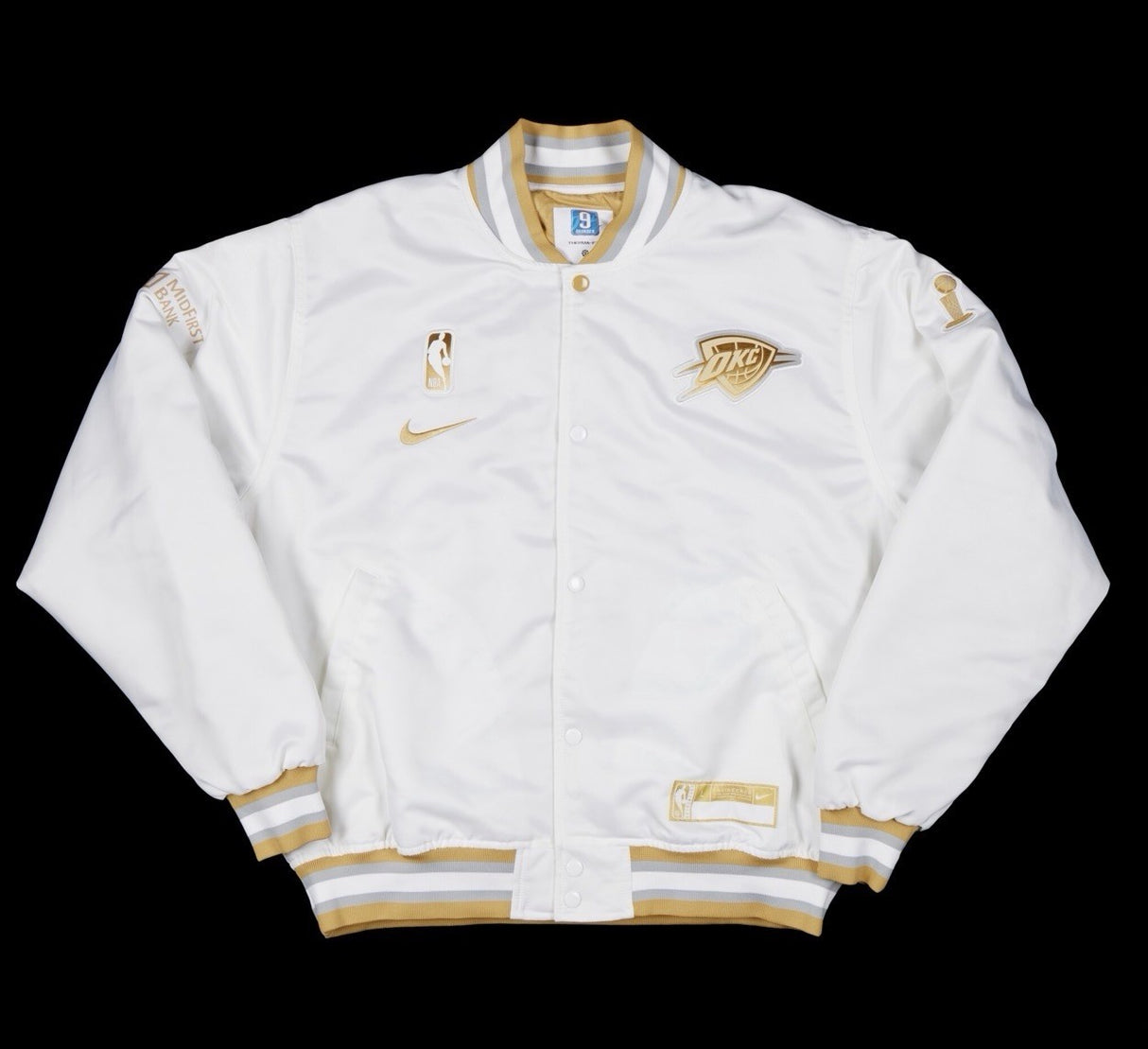 Alex Caruso Game Worn Ring Ceremony Warm Up Jacket Thunder NBA Champs