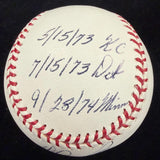 Nolan Ryan 7 No Hitters Signed Date & Teams Baseball JSA