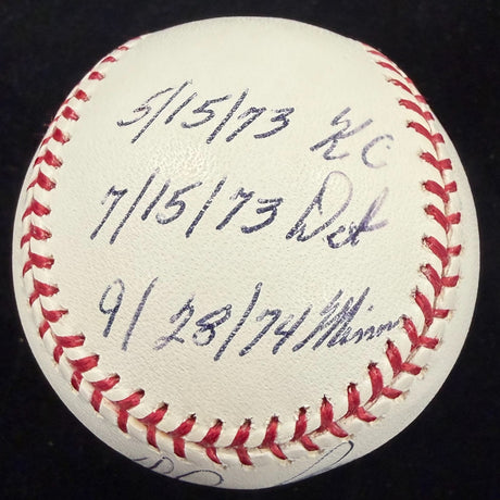 Nolan Ryan 7 No Hitters Signed Date & Teams Baseball JSA