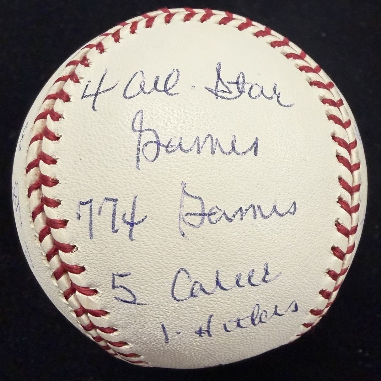 Don Sutton Signed Reggie Jackson Stat Baseball Complete Box Bag Cert