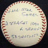 Don Sutton Signed Reggie Jackson Stat Baseball Complete Box Bag Cert