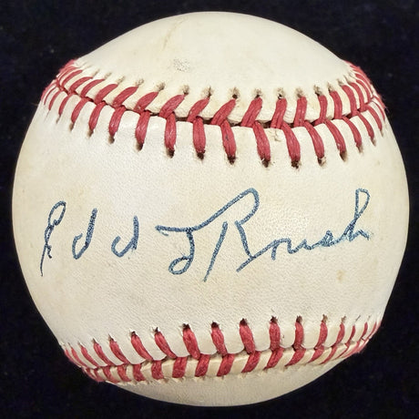 Edd Roush Signed ONL Feeney Baseball PSA/DNA LOA