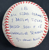 Rod Carew HOF 91 Signed Reggie Jackson Stat Baseball RJ Hologram