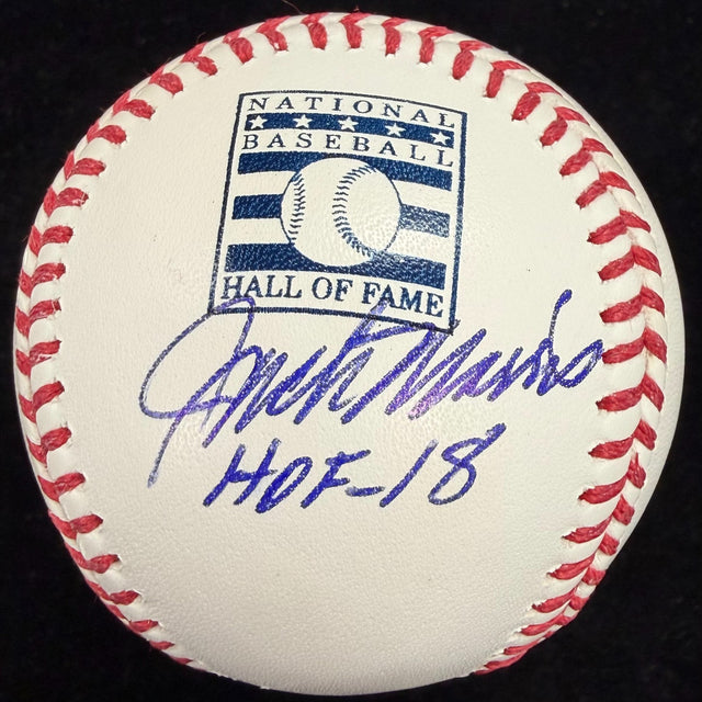 Jack Morris HOF 18 Signed Hall of Fame Logo Baseball JSA