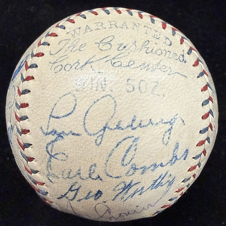 Babe Ruth Lou Gehrig Walter Johnsn Jimmie Foxx + Signed OAL Reach Baseball JSA