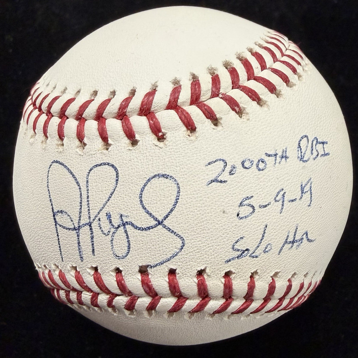 Albert Pujols 2,000th RBI 5-9-19 Solo HR Signed Baseball Beckett Witness
