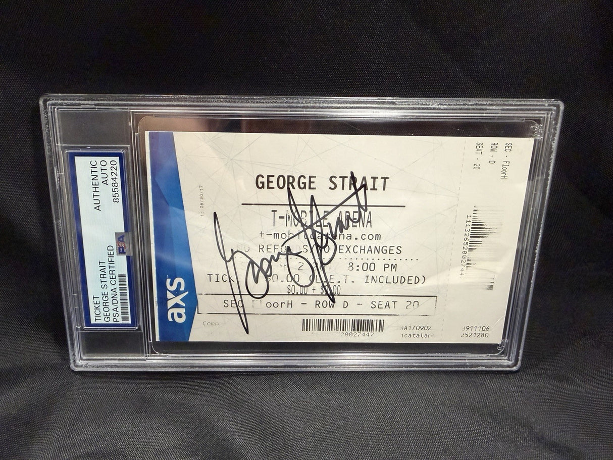 George Strait Signed T-Mobile Arena Ticket 9/2/17 PSA/DNA Encapsulated 