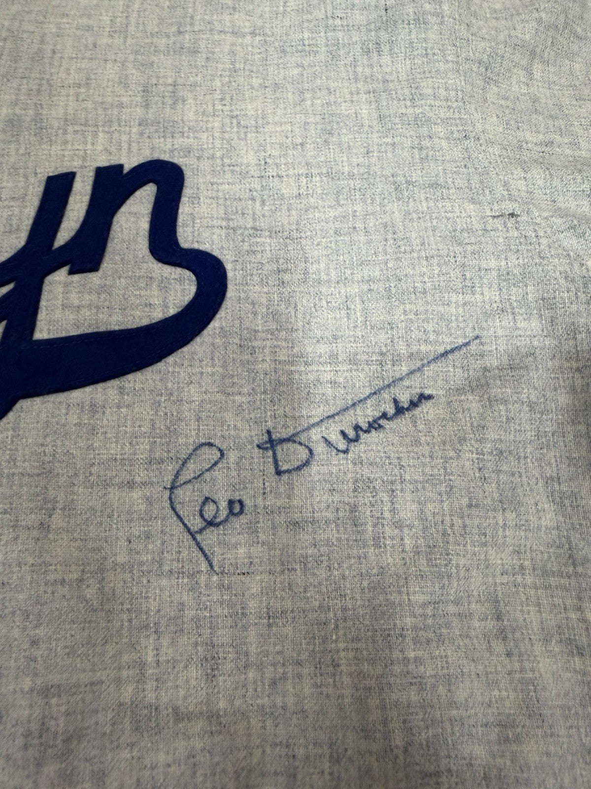 Leo Durocher Signed Brooklyn Dodgers Powers Jersey JSA LOA