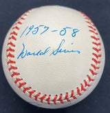 Enos Slaughter #17 1957-1958 World Series Yankees Vs. Braves Signed Baseball JSA