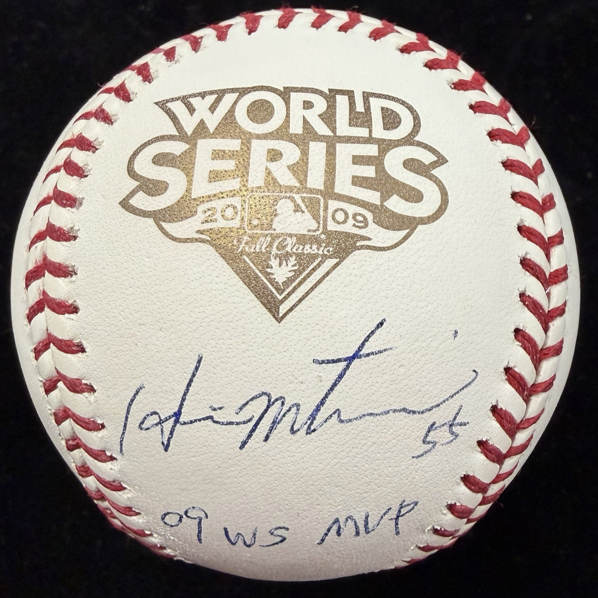 Hideki Matsui 09 WS MVP Signed 2009 World Series Logo Baseball JSA