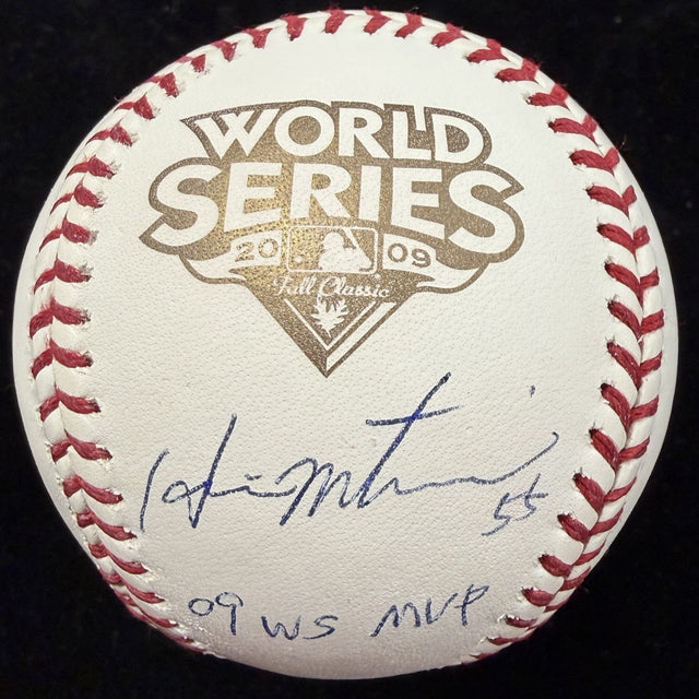 Hideki Matsui 09 WS MVP Signed 2009 World Series Logo Baseball JSA