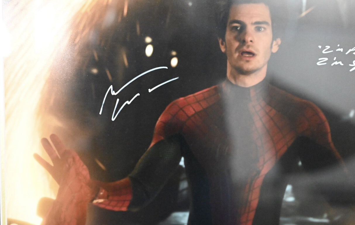 Andrew Garfield I’m Peter Parker I’m Spider-Man Signed 16x24 Photo Framed BAS