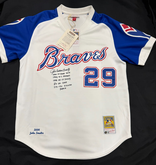John Andrew Smoltz Full Name Signed Stat Authentic Mitchell Ness Braves Beckett
