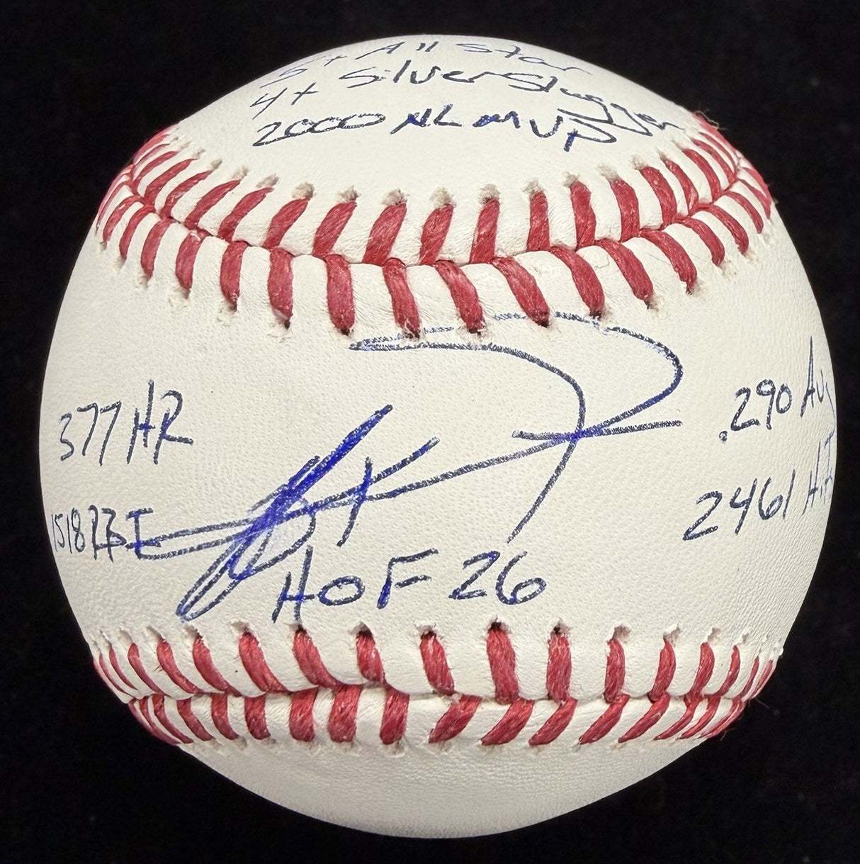 Jeff Kent HOF 26 Signed 8 Inscirption Stat Baseball Tristar Holo