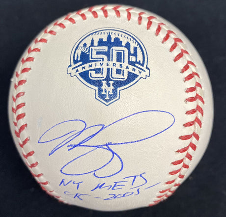 Mike Piazza NY Mets 98-2005 Signed Mets 50th Logo Baseball MLB Holo Fanatics