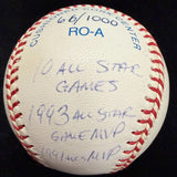 Kirby Puckett HOF 01 Signed Reggie Jackson RJ Stat Baseball Complete Box BagHolo