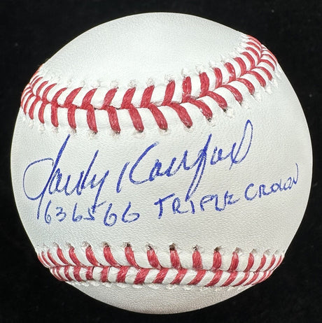 Sandy Koufax 63, 65, 66 Triple Crown Signed Baseball Beckett Witness Holo BAS