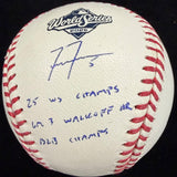 Freddie Freeman 2025 World Series Walk Off HR Signed Logo Baseball MLB Holo