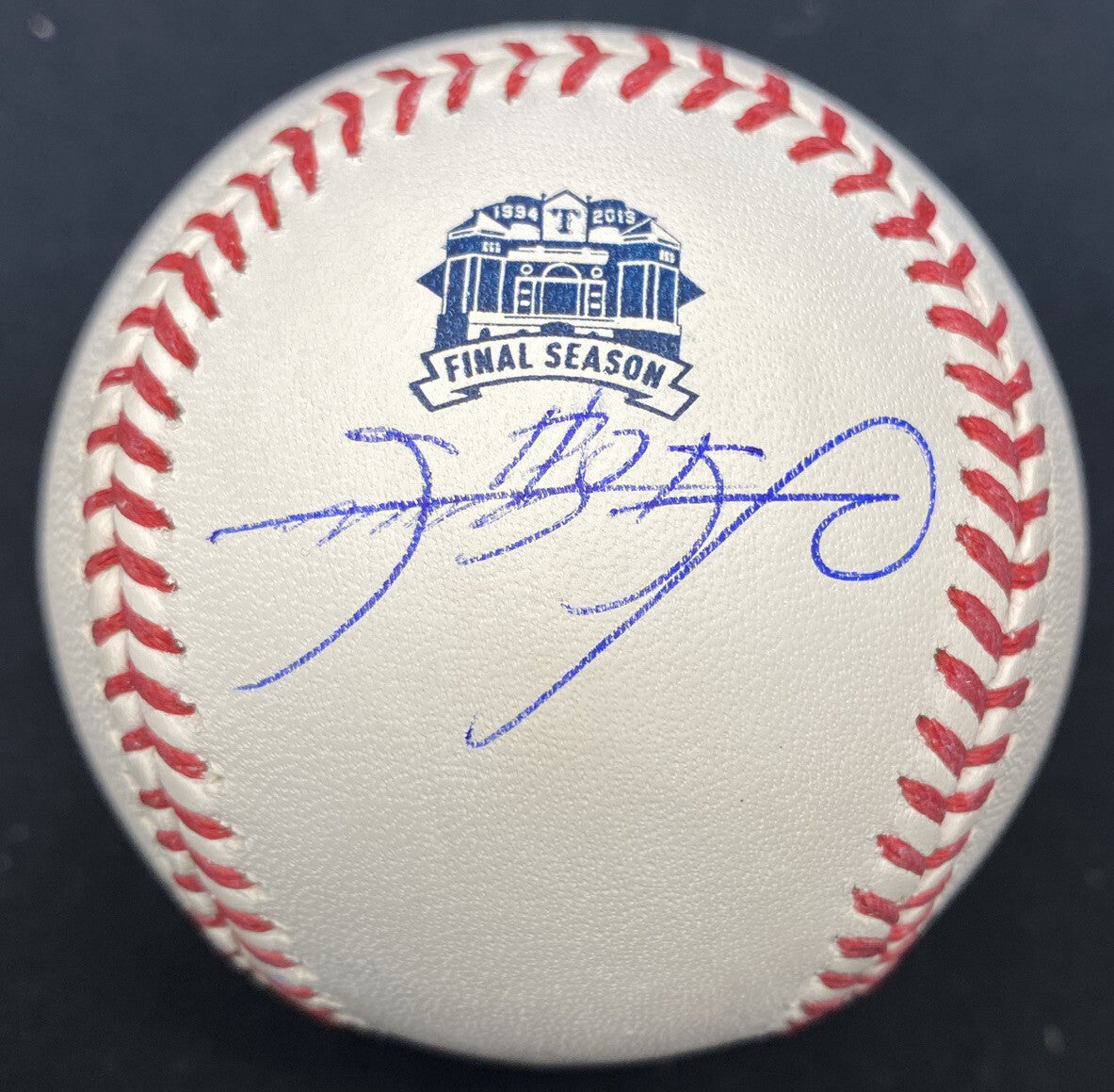 Sammy Sosa Signed Globe Life Park Final Season Logo Baseball BAS 