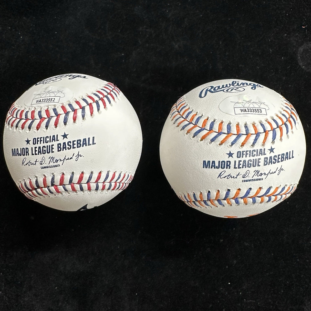 Tom Glavine Braves Mets Signed Team Stitched Logo Baseball Set JSA