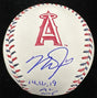 Mike Trout 14, 16, 19 AL MVP Signed Angels Team-Stitched Logo Baseball MLB Holo