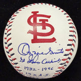 Ozzie Smith Padres Cardinals Signed Team Stitch Logo Baseball Set Fanatics 