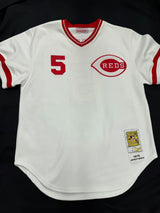 Johnny Lee Bench Full Name Signed Stat Authentic Mitchell Ness Reds Fanatics Hol