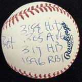 George Howard Brett Full Name HOF 99 Signed Stat Baseball JSA Witness Holo