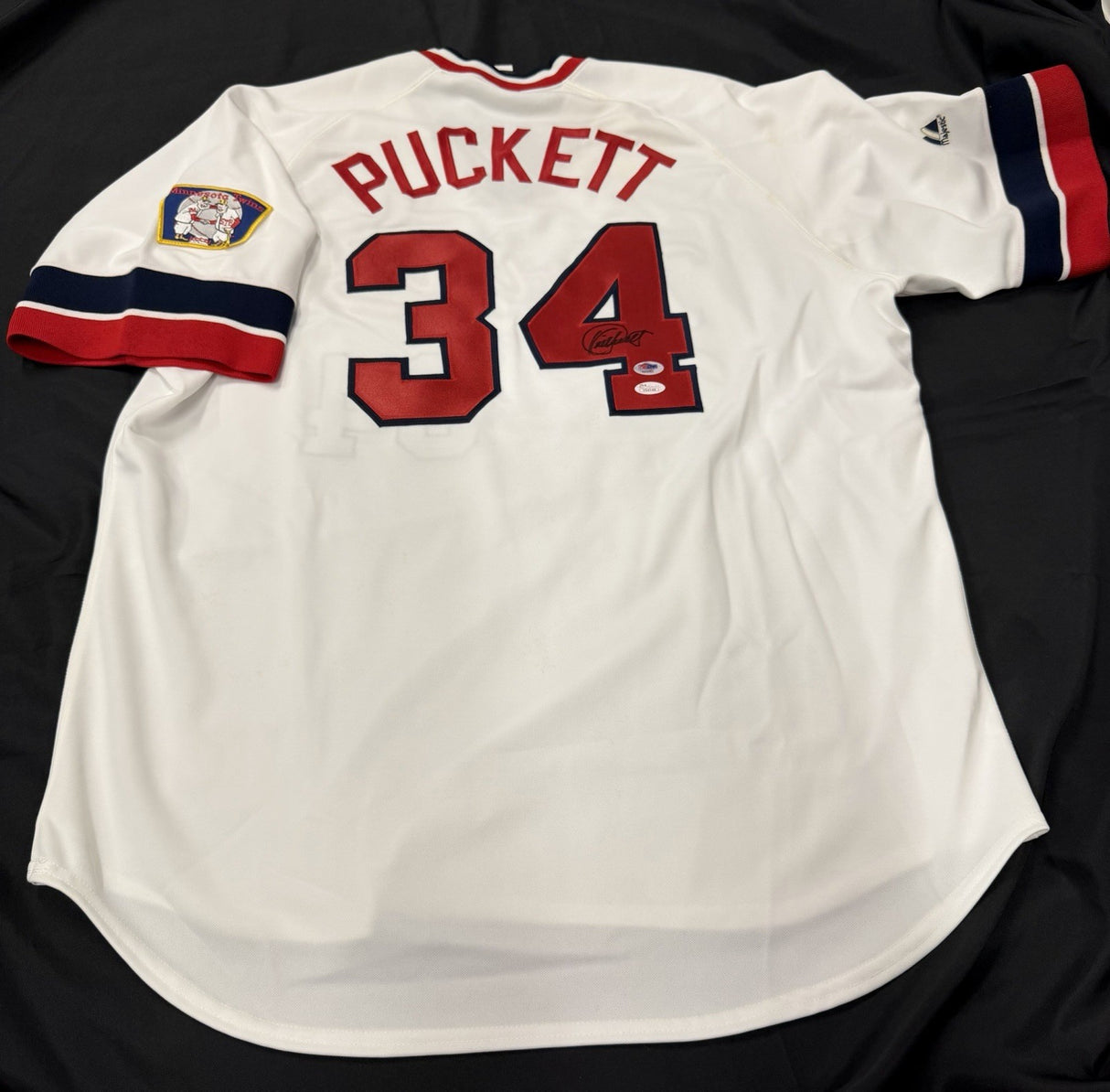 Kirby Puckett Signed Majestic Minnesota Twins Jersey PSA JSA Holos Only