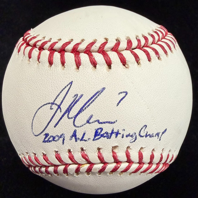 Joe Mauer 2009 AL Batting Champ Signed Baseball MLB Holo Ironclad