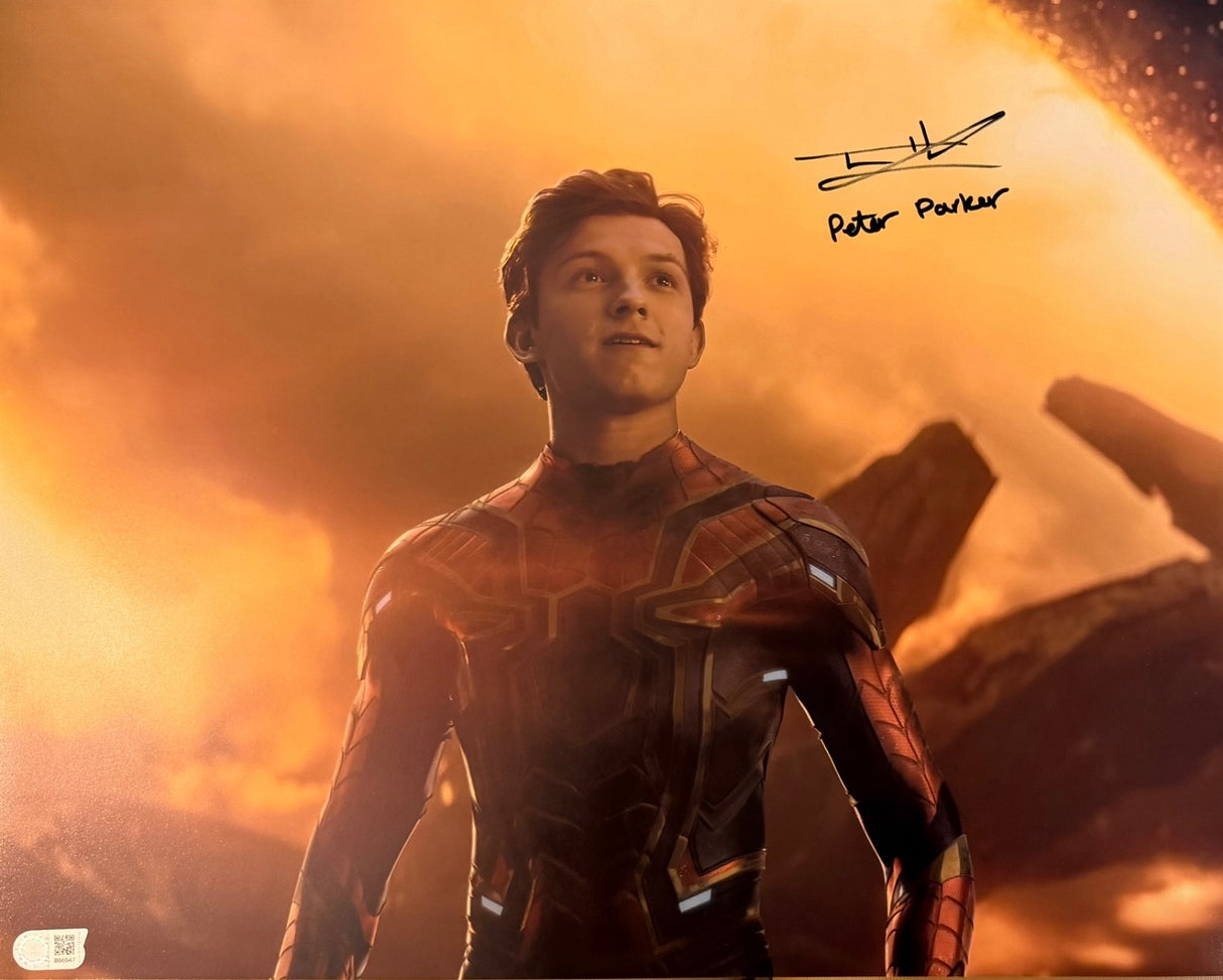 Tom Holland Signed Avengers: Endgame Signed Spider-Man 16x20 Photo SWAU Holo