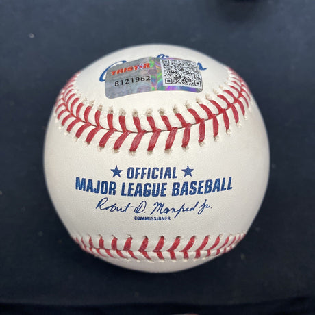 Lance Berkman Signed Globe Life Park Final Season Logo Baseball Tristar 