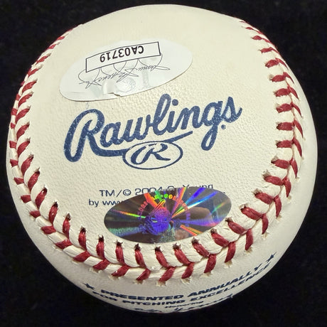 Frank Viola 88 AL CY Signed Cy Young Logo Baseball JSA