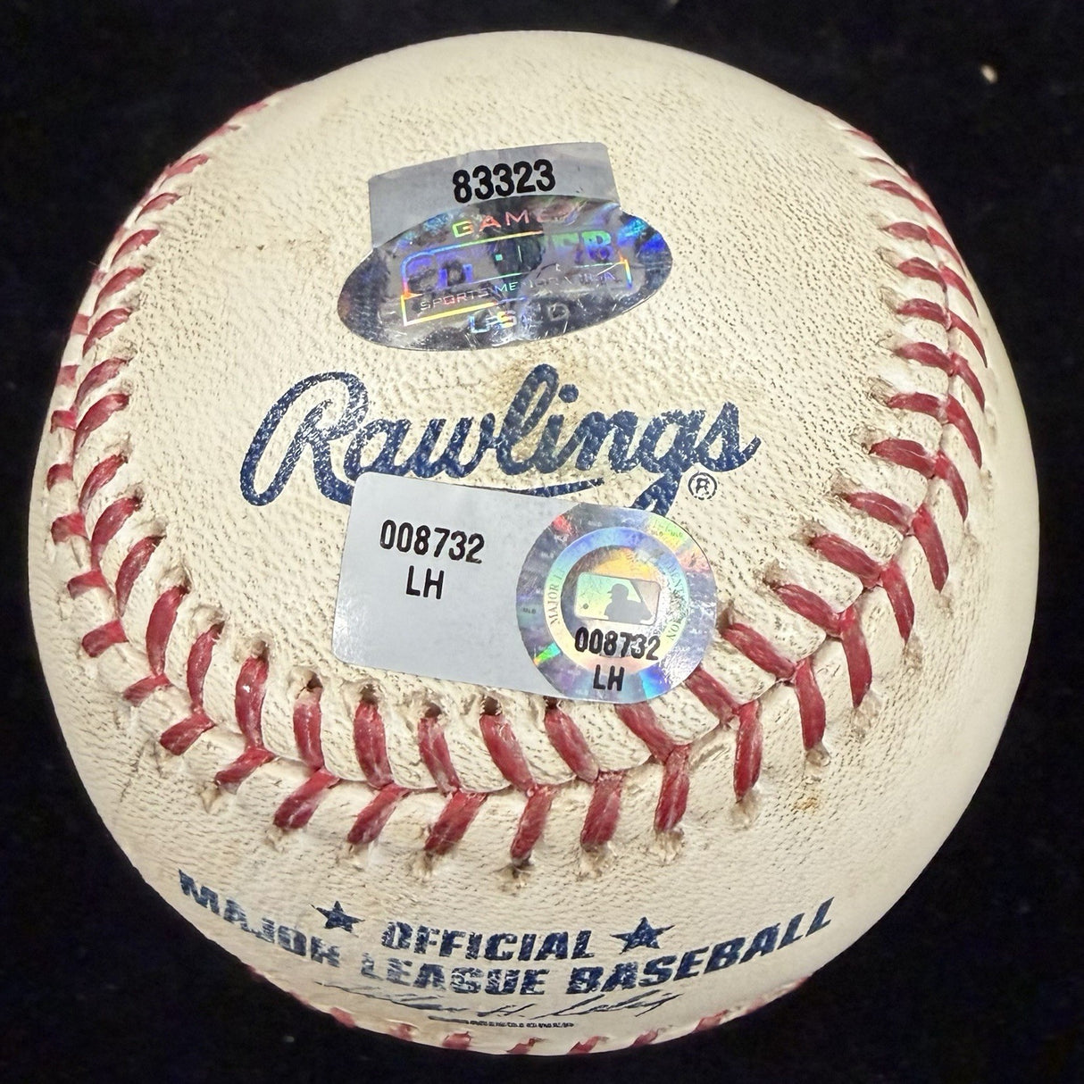 Derek Jeter Signed Game Used Yankee Stadium Final Season Logo Baseball MLB Holo