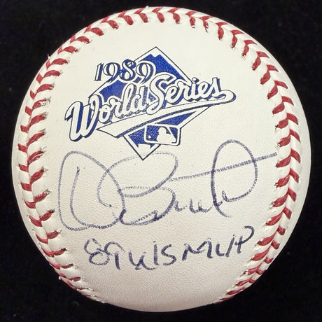 Dave Stewart 89 WS MVP Signed 1989 World Series Logo Baseball Beckett