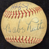 Babe Ruth Barry Bonds Aaron Pujols+ 700 HR Club Signed Baseball BAS JSA LOA