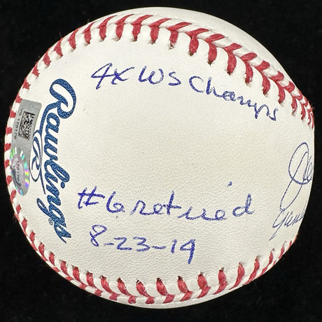 Joe Torre Yankees MGR 96-07 Signed Stat Baseball MLB Holo Fanatics 