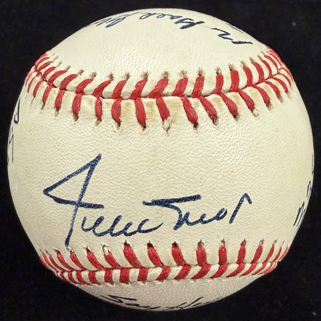 Willie Mays HOF 1979 Signed Stat Baseball Beckett BAS LOA