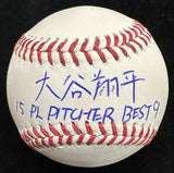 Shohei Ohtani Kanji Signature 15 PL Pitcher Best 9 Signed Baseball Fanatics MLB 