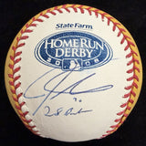 Josh Hamilton 28 Bombs Signed 2008 Home Run Derby Gold Logo Baseball JSA