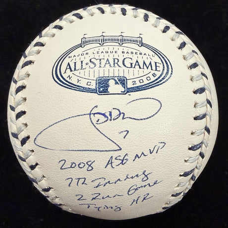 JD Drew 08 ASG MVP Signed 2008 All Star Game Logo Baseball JSA