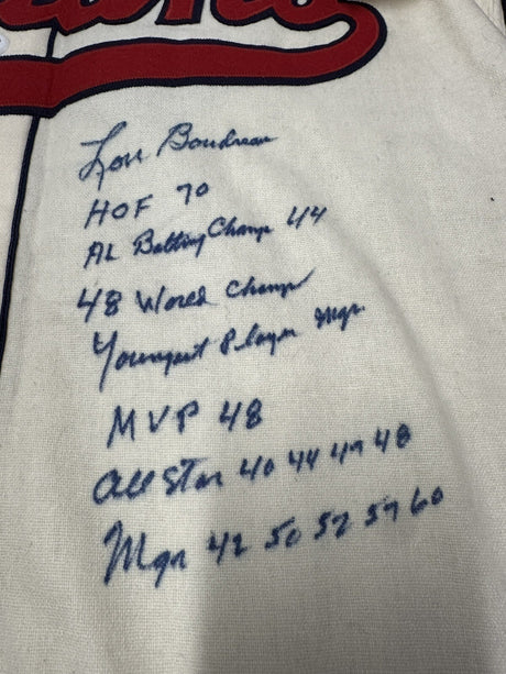 Lou Boudreau Signed Authentic Cleveland Indians Mitchell Ness Stat Jersey PSA 