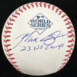 Max Scherzer 23 WS Champs Signed 2023 World Series Logo Baseball MLB Holo 