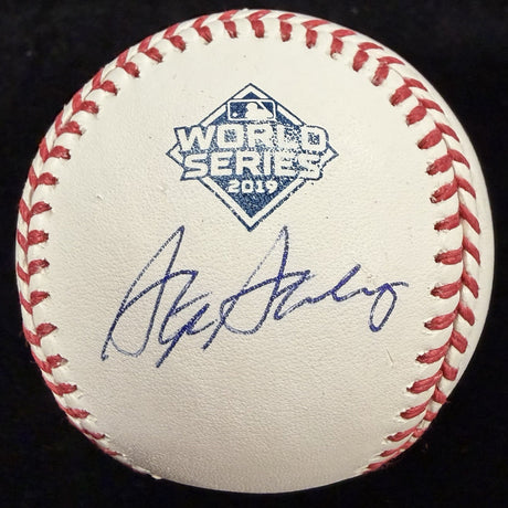 Stephen Strasburg Signed 2019 World Series Logo Baseball MLB Holo Fanatics