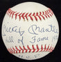 Mickey Mantle Hall Of Fame 1974 536 HRs MVP TC 1956 Signed Stat Baseball JSA LOA