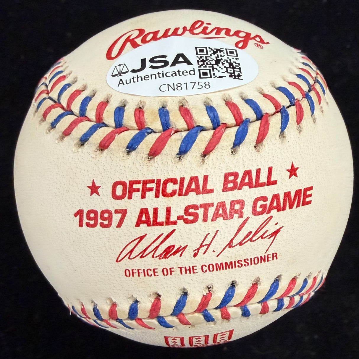 David Cone Signed 1997 All Star Game Logo Baseball JSA