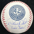Derek Jeter Thanks Jackie Signed Jackie Robinson Day Logo Baseball MLB Holo