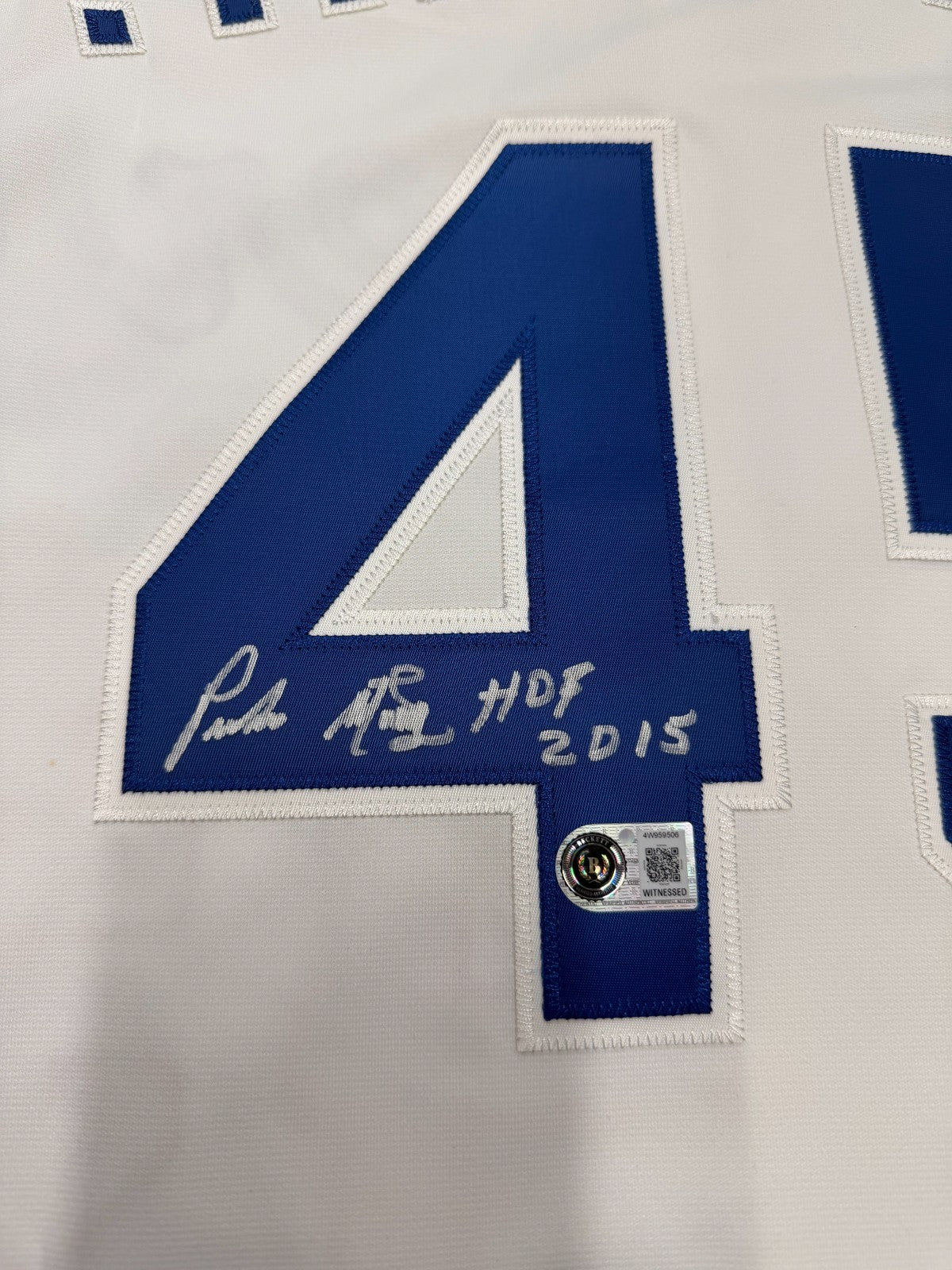 Pedro Martinez HOF 15 Signed Authentic Dodgers Mitchell & Ness Jersey Beckett