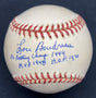 Lou Boudreau HOF 1970 MVP 1948 Batting Champ 1944 Signed Stat Baseball JSA